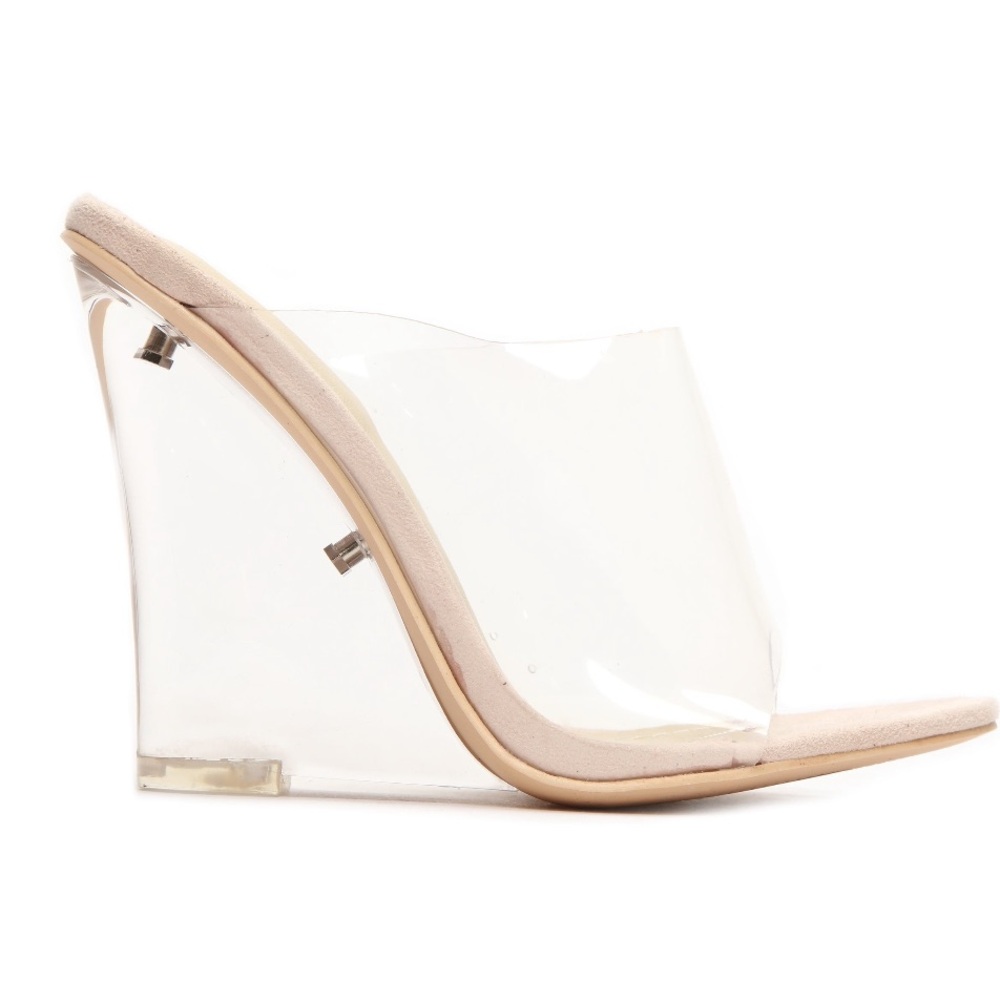 Glass edge Clear Nude Heels